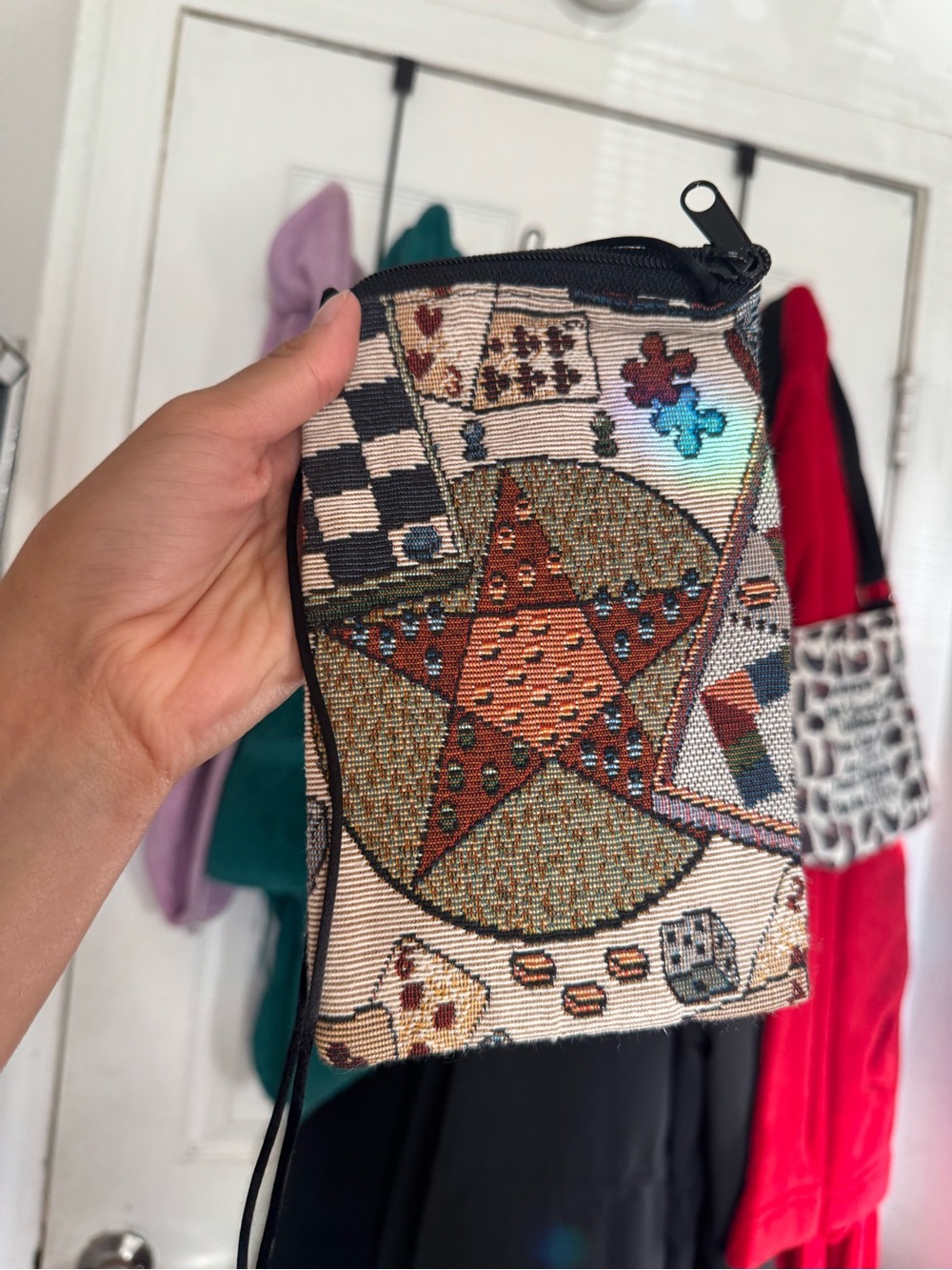 Vintage Tapestry Casino Patchwork Crossbody Bag